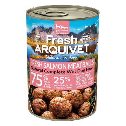 Arquivet Fresh klopsiki z łososiem, marchewką i  groszkiem 400g