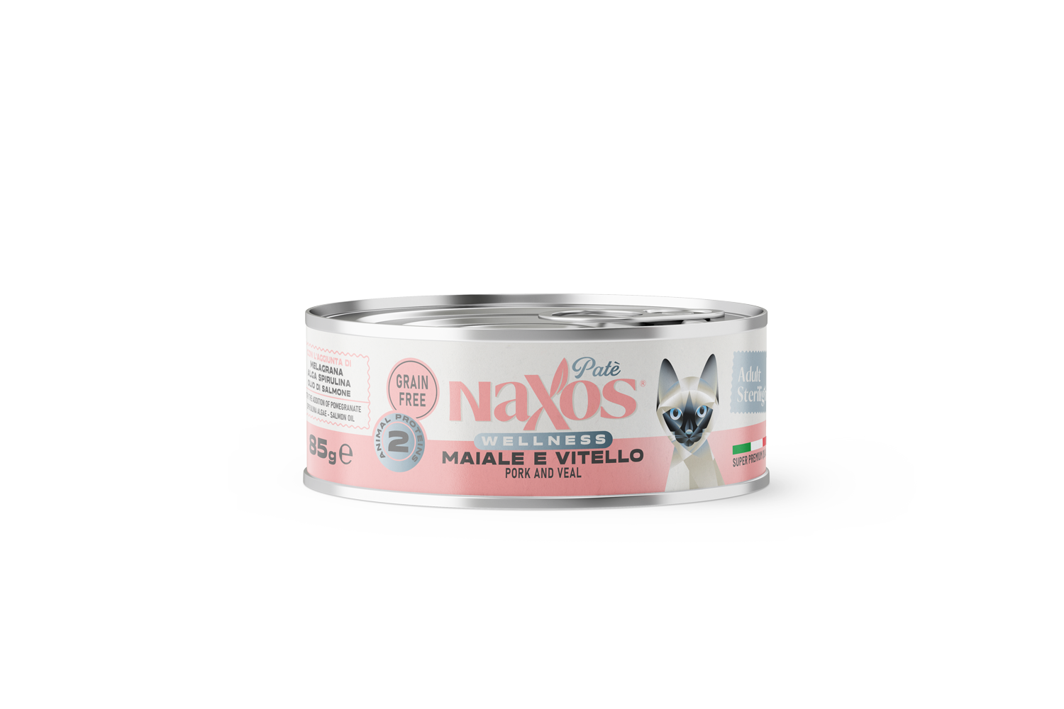 NAXOS CAT STERILIZED - wieprzowina i cielęcina - puszka dla kotów sterylizowanych 85g