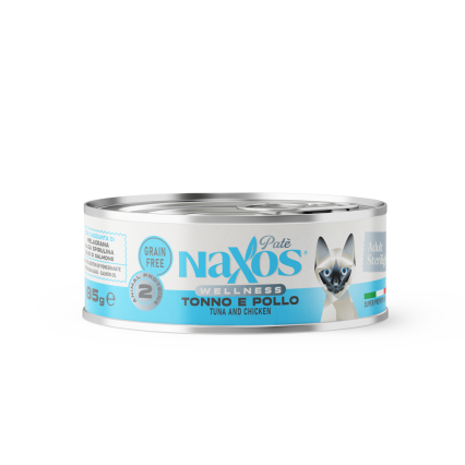 NAXOS CAT STERILIZED - tuńczyk i kurczak - puszka dla kotów sterylizowanych 85g