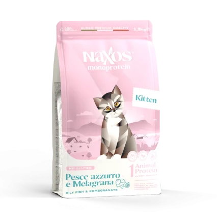 NAXOS CAT KITTEN MONO - ryba z granatem - monobiałkowa karma dla kociąt 1,5 kg