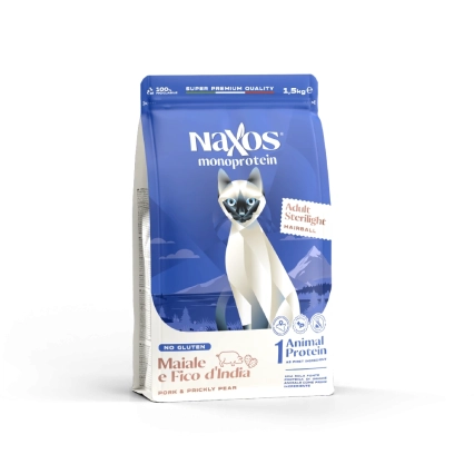 NAXOS CAT STERILIZED MONO - wieprzowina i opuncja figowa - monobiałkowa karma dla kotów sterylizowanych 1,5 kg