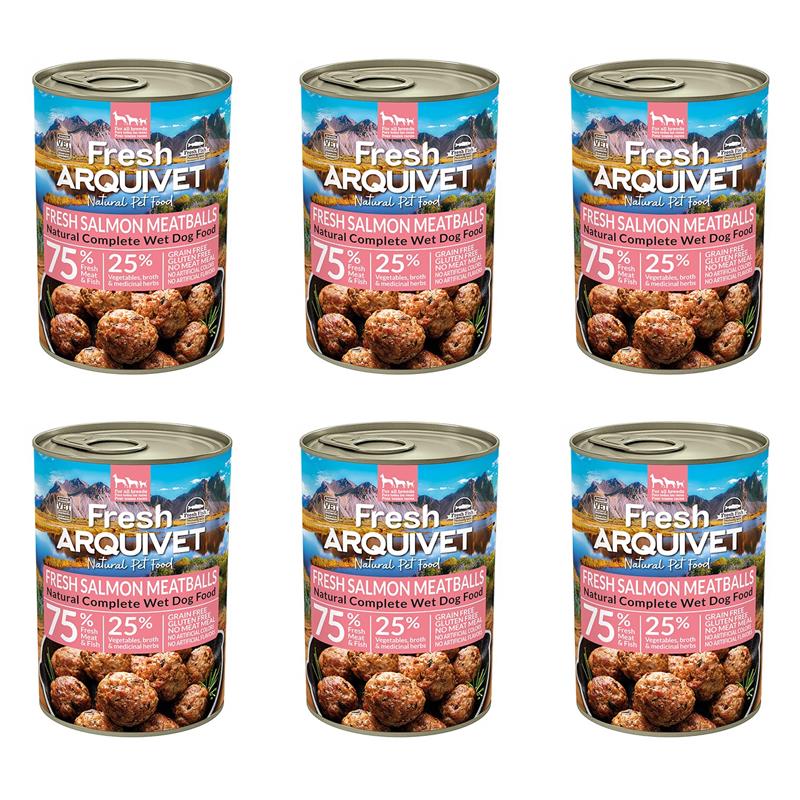 Arquivet Fresh klopsiki z łososiem, marchewką i  groszkiem 6x400g